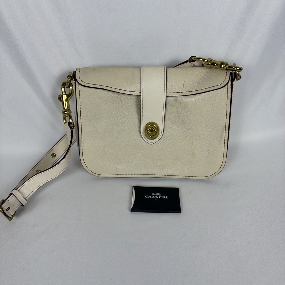 Coach 1941 Page 27 Ivory Glovetanned Leather Turn Lock Shoulder Bag 29220